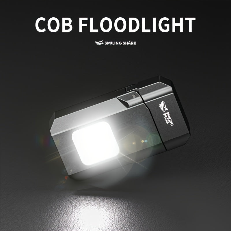 Smiling Shark 2-in-1 Rechargeable Flashlight &amp; Lighter Combo – Windproof EDC Pocket Torch with Keychain, Power Bank, 3 Light Modes