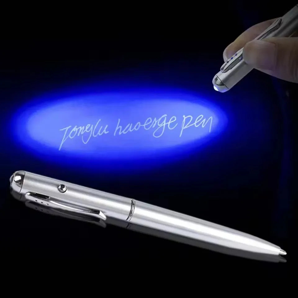 1PCS 2-in-1 Invisible Ink Pen LED UV Light Ballpoint Pen Creative UV Light Money Detector Pen UV Ballpoint Pen Office Stationery