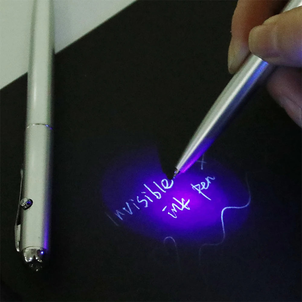 1PCS 2-in-1 Invisible Ink Pen LED UV Light Ballpoint Pen Creative UV Light Money Detector Pen UV Ballpoint Pen Office Stationery